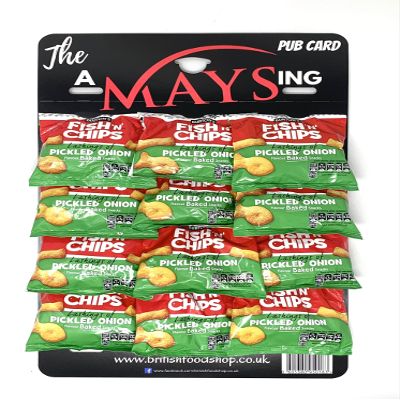 Burtons Daily Fish 'n' Chips Snacks Biscuits on 'The AMaysing' Pub Card, 12 Pack - Pickled Onion