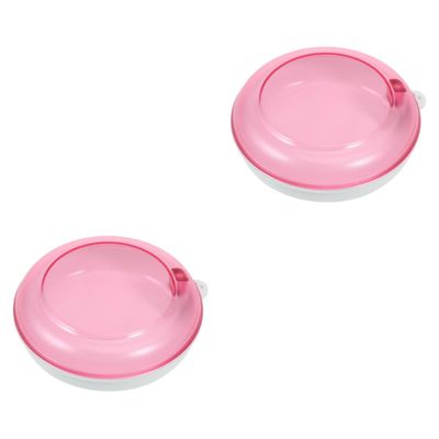 Healvian 2pcs Portable Rotating Denture Case Denture Storage Box Box for Teeth Retainers Small Storage Lid for Daily Use