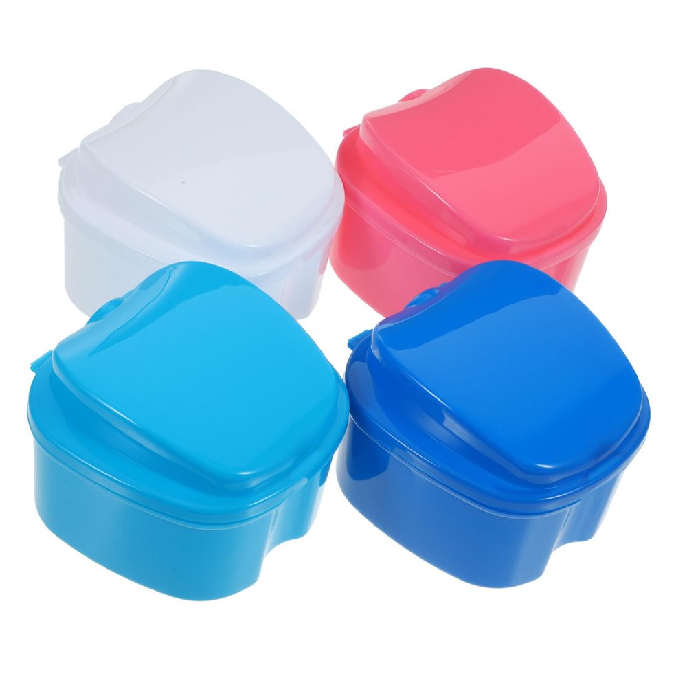 Healvian 8pcs Multi-function Denture Case Travel Retainer Case Denture Storage Boxes for Women False Container Household Convenient Box Professional
