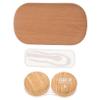 COLLBATH Box Portable Case for Eye Care Kit Holder Leather Wood Grain Design for Daily Use and Storage view 1