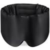 100% Mulberry Silk Sleep Mask Eye Mask for Women Man with Adjustable Band,Reduces Wrinkles, for Side Sleeper Blackout Sleep Mask for Travel Rest and Office Large Size (Black) view 1