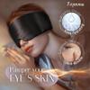 100% Mulberry Silk Sleep Mask Eye Mask for Women Man with Adjustable Band,Reduces Wrinkles, for Side Sleeper Blackout Sleep Mask for Travel Rest and Office Large Size (Black) view 3