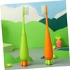 HAPINARY 6pcs Soft Bristle Boy Girl's Toothbrush Bulk Carrot Shaped Brush Boys and Girls Oral Care view 3