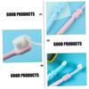 Anneome Childrens Manual Toothbrush 3pcs Set with Extra Soft Bristles for Babies and Boys and Girls Ages 2-8, Cartoon Elephant Design, Oral Care Tool for Sensitive Gums and Teething Stage view 2