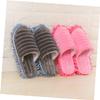 Healvian 2pairs Furry Stripes Floor Cleaning Mop Slippers Detachable Microfiber Bottom for Easy Cleaning Effortless Dust Pickup Without Bending over view 4