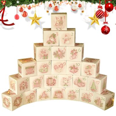 Christmas Boxes 24pcs Christmas Cardboard Number Boxes