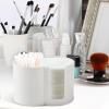 Huvqianu Cotton Swab Container - Cotton Rounds Dispenser Double Hole Qtip Dispenser - Cotton Pad Dispenser, Cotton Pad Holder, Floss Pick Holder for Cotton Swab, Bedroom view 2