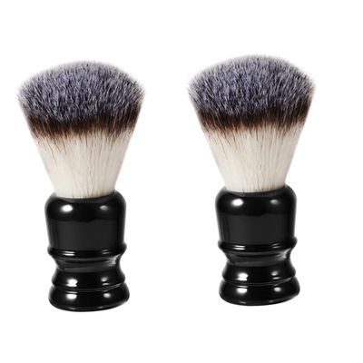 Healeved 2pcs Whisker Brush Resin Handle Portable Nylon Beard Brush for Men for Beard Cleaning and Styling