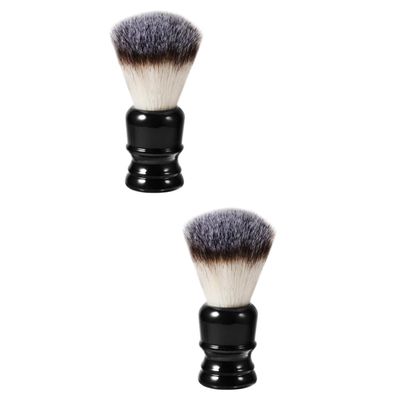 Didiseaon 2pcs Whisker Brush for Men Resin Handle and Nylon Bristles Portable Beard Cleaning Brush for Travel Shaving and Grooming Kit