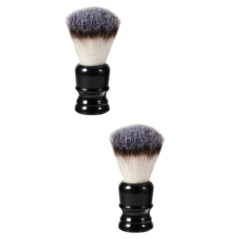 Didiseaon 2pcs Whisker Brush for Men Resin Handle and Nylon Bristles Portable Beard Cleaning Brush for Travel Shaving and Grooming Kit