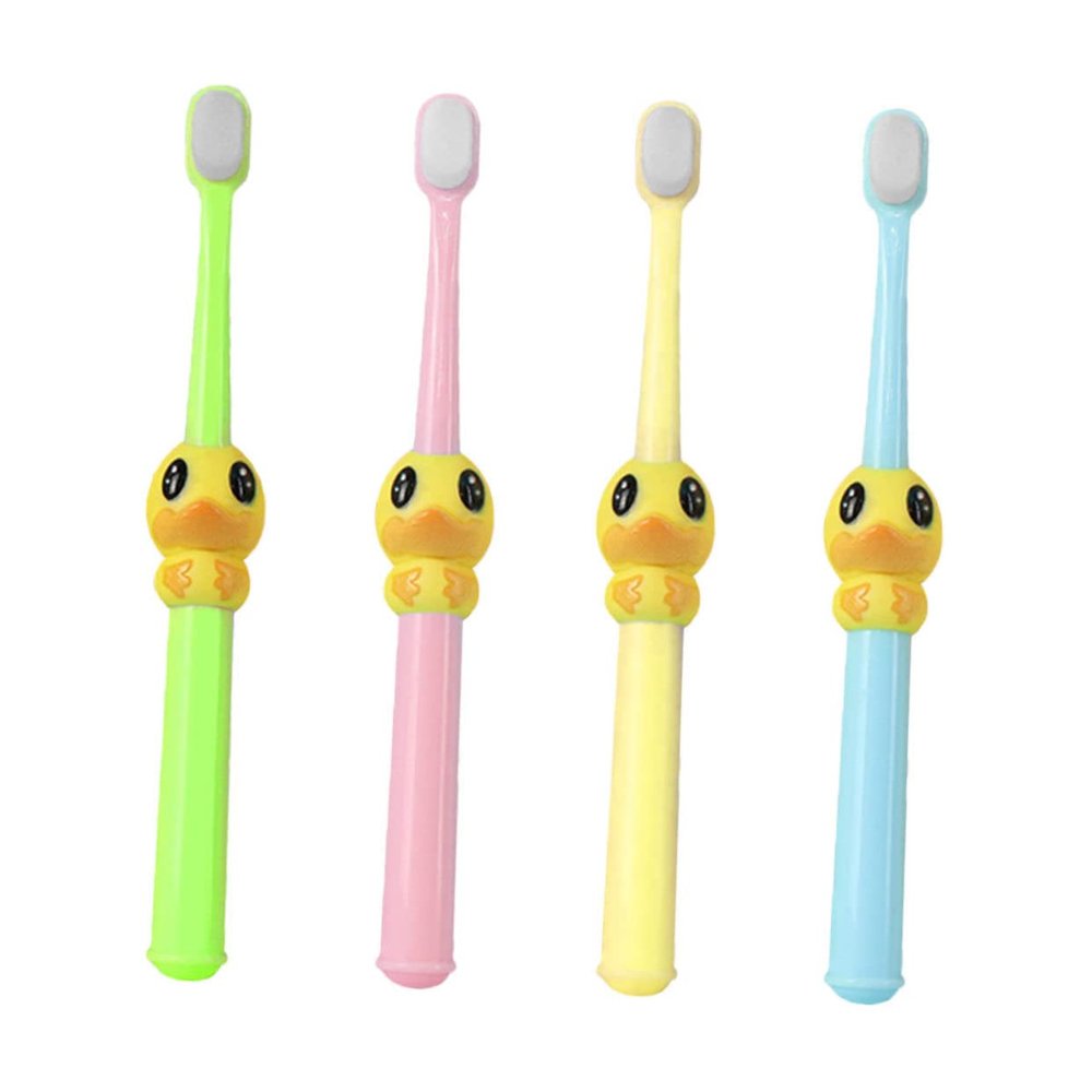 Anneome 4pcs Soft Bristle Kids Toothbrush Set with Cartoon Animal Design for Ages 2-10, Multi-Color Childrens Oral Hygiene Tool