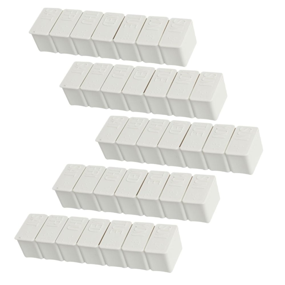 Anneome 5pcs Mini Pill Box Weekly Container for Storage Days Braille Case Medicine Storage Box Organiser Tablet Holder Medicine