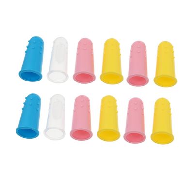 HAPINARY 12pcs Boy Girl Finger Brush Boys and Girls Oral Care Tool Soft Silicone Single Tuft Toothbrush Travel-Sized Brush for Toddlers