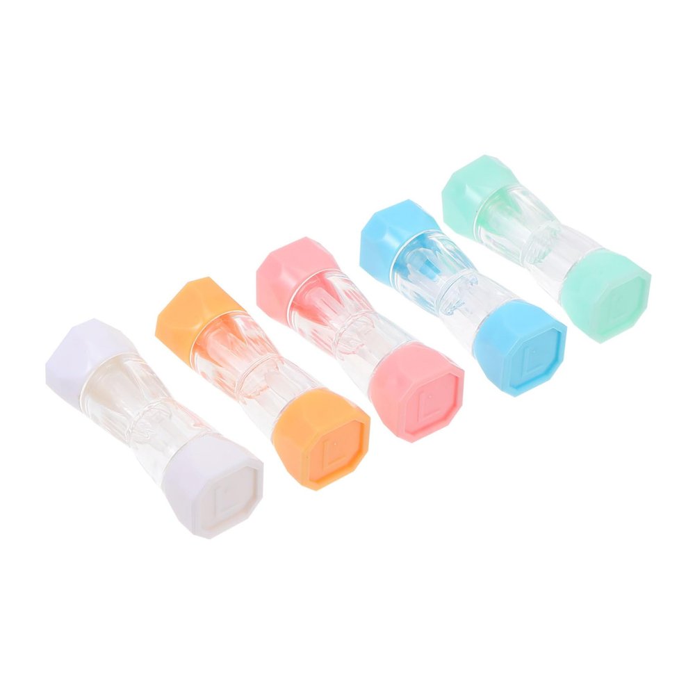 KOMBIUDA 5pcs Portable Lens Case Set Mixed Colors, Plastic Storage Box for Contact Lenses, Lens Holder Organizer for Travel and Daily Use