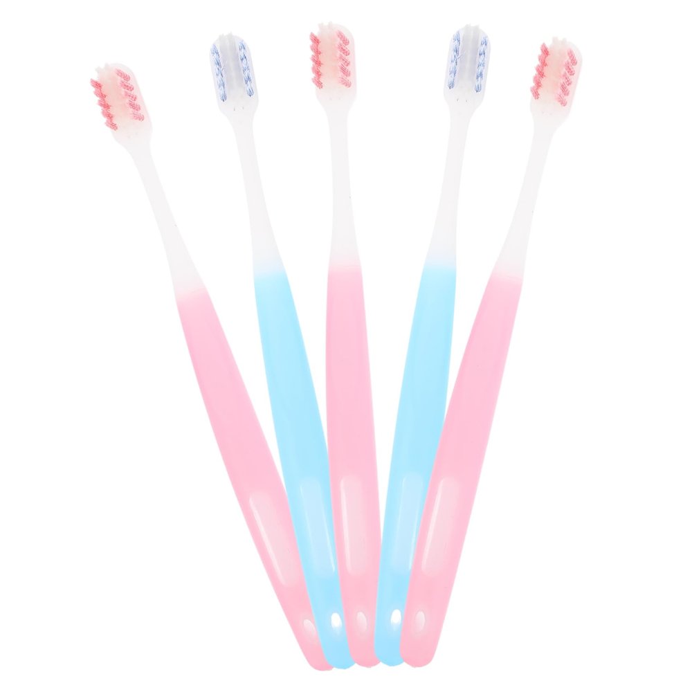 COLLBATH 5pcs Medium Bristle Toothbrushes Soft Bristles for Braces Angled Toothbrush for Easy Cleaning