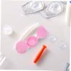 KOMBIUDA 14pcs Flip-top Plastic Eye Box Case Set, Press-Button Double Compartments Contact Organizer with Lid for Travel and Daily Storage view 4