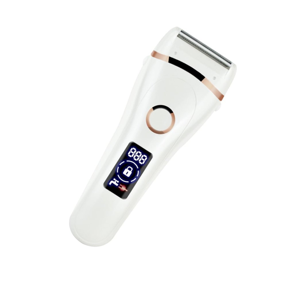 WOONEKY Waterproof USB Rechargeable Ladies Hair and Electric Hair Trimmer for Women with LCD Display, Portable Bikini Trimmer Suitable for Wet and Dry Use