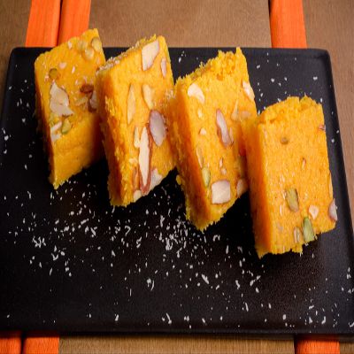 Lily's Coconut Barfi with Almonds & Pistachio nuts, For Dessert serving to your Family & Friends or Your Beloved serve with 4 piece (Approximent Weight-260g)