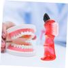 BCOATH Mini Denture Toothbrush 3pcs Set with Double-Sided Bristles, Small Multi-Functional Cleaning Brush for Oral Care at Home, Portable Denture Brush for Adults (red, Orange, Green view 4