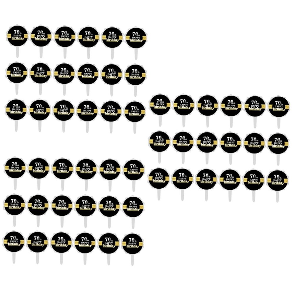 PRETYZOOM 54pcs Birthday Cake Toppers Creative Cupcake Picks Birthday Cake Decoration Party Supplies for Flower Theme Celebrations