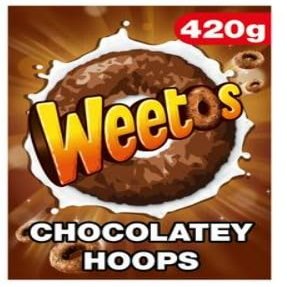 24 x Chocolatey Hoops Cereal 420G Delicious Tasty And Twisty