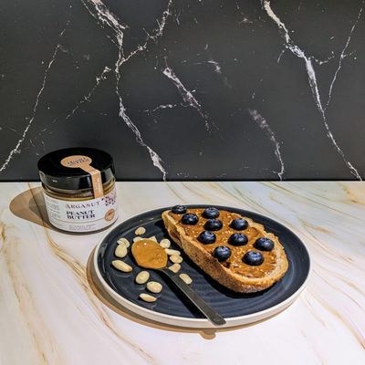 ArgaNut | Peanut Butter with Date Syrup & Sea Salt, Infused with Moroccan Argan Oil - 200g, Smooth & Creamy, High Protein & Fiber, No Additives, No Palm Oil