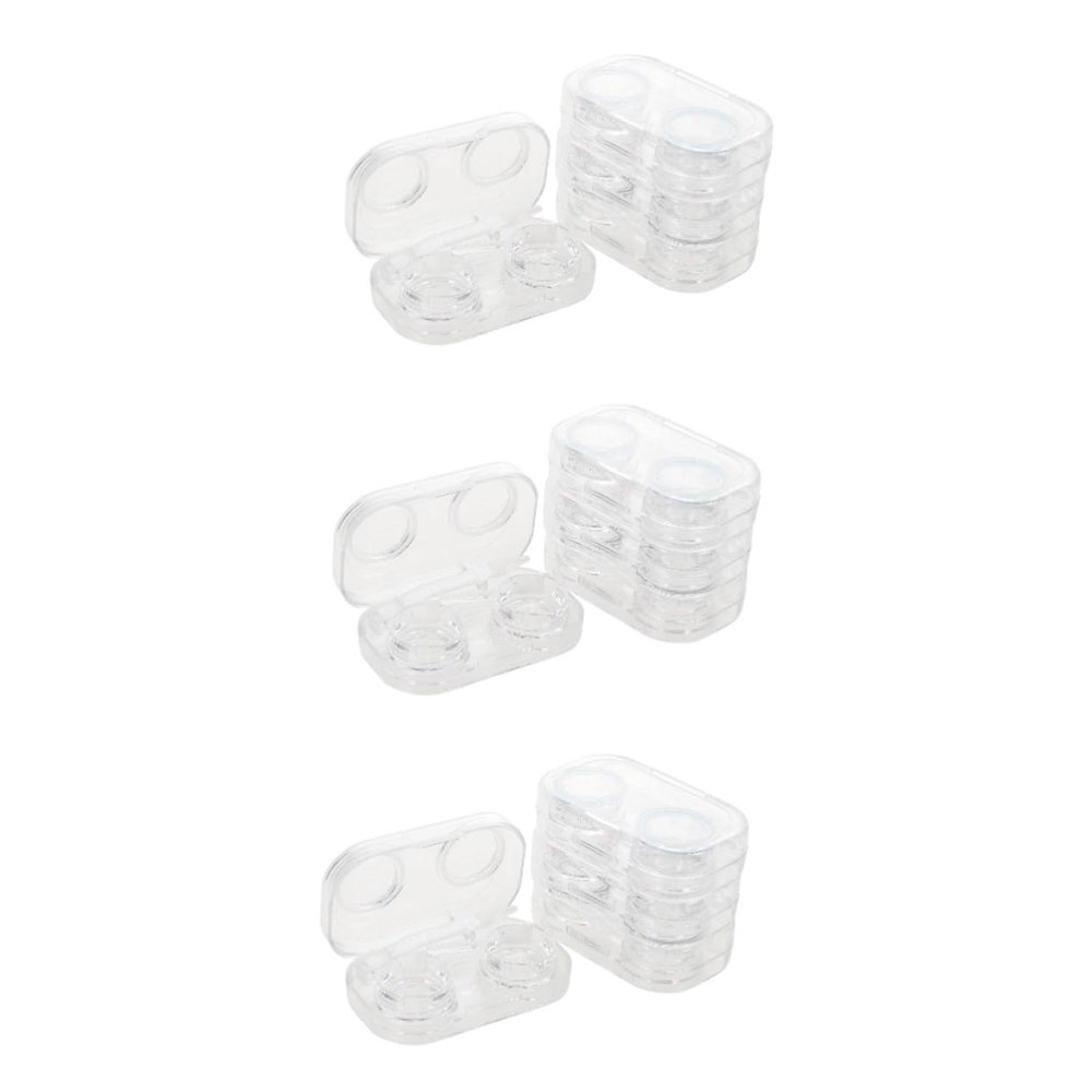 Healvian 12pcs Small Storage Box for Contacts Case Portable Carrier for Travel for Eye Contacts Box Storage Random Style