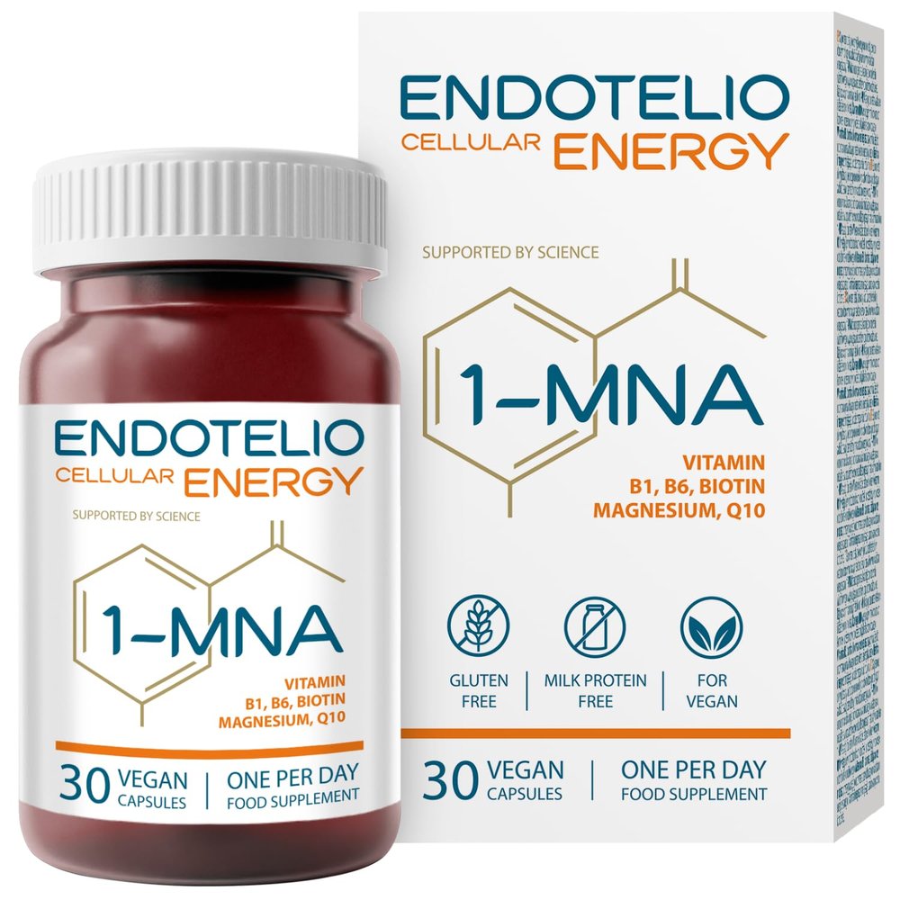 Endotelio Cellular 1-MNA, Optimizing NAD+, Anti Aging with CoQ10, Magnesium and B Complex, Sirtuin Activator, Biohacking Supplement, Boost for Energy and Cellular Repair, 30 Caps
