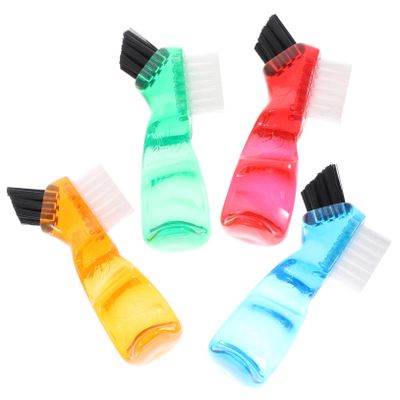 KOMBIUDA Mini Denture Brush 4pcs Set  Multi-Functional Small Portable Cleaning Brushes for False Teeth Home Use with Colorful Bristle Heads