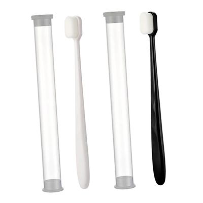 Anneome Micro-Nano Soft Bristle Toothbrush Set 4pcs with Supple Black White Heads, Ultra-fine Bristles for Adults Oral Cleaning and Maternal Dental Care