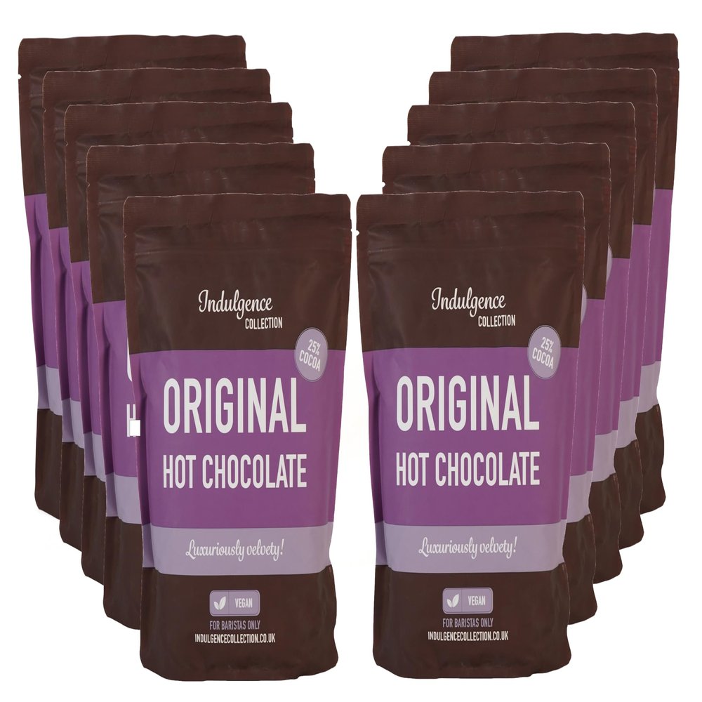 Indulgence Collection - Original Hot Chocolate 10x1kg - Premium, Sustainable Cocoa Powder - Quick and Convenient Vegan Choco Drink - Rich and Velvety Drinking Chocolates, Perfect for Any Occasion