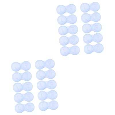 Healvian 20pcs Double Frame Lens Cases Simple Lenses Holder Plastic Lens Cases Container for Home Travel Box