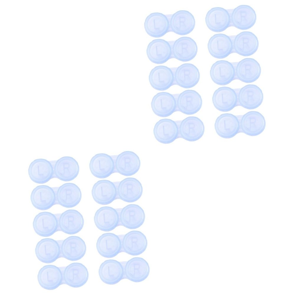 Healvian 20pcs Double Frame Lens Cases Simple Lenses Holder Plastic Lens Cases Container for Home Travel Box