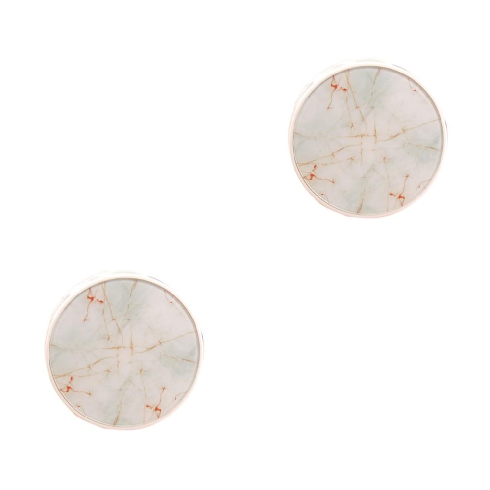 Healvian 2pcs Marble Lenses Case Holder for Home and Travel Portable Storage Box for Eye Care White Lenses Storage Container