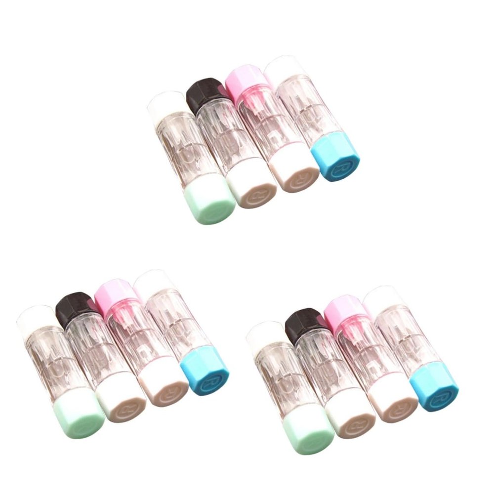 Healvian 12pcs Rgp Hard Lens Case Colors Lens Storage Box Practical Protective for Eyes