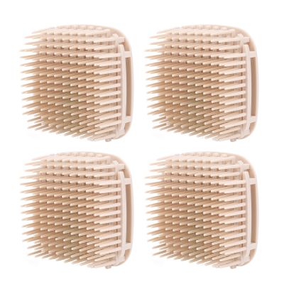 4PCS Hair Scalp Massager Brush, Hair Scalp Exfoliator Dandruff Removal Deep Cleansing Easy to Hold and Operate Shower Tool Suitable for Home Use, Bathing (Skin Color)