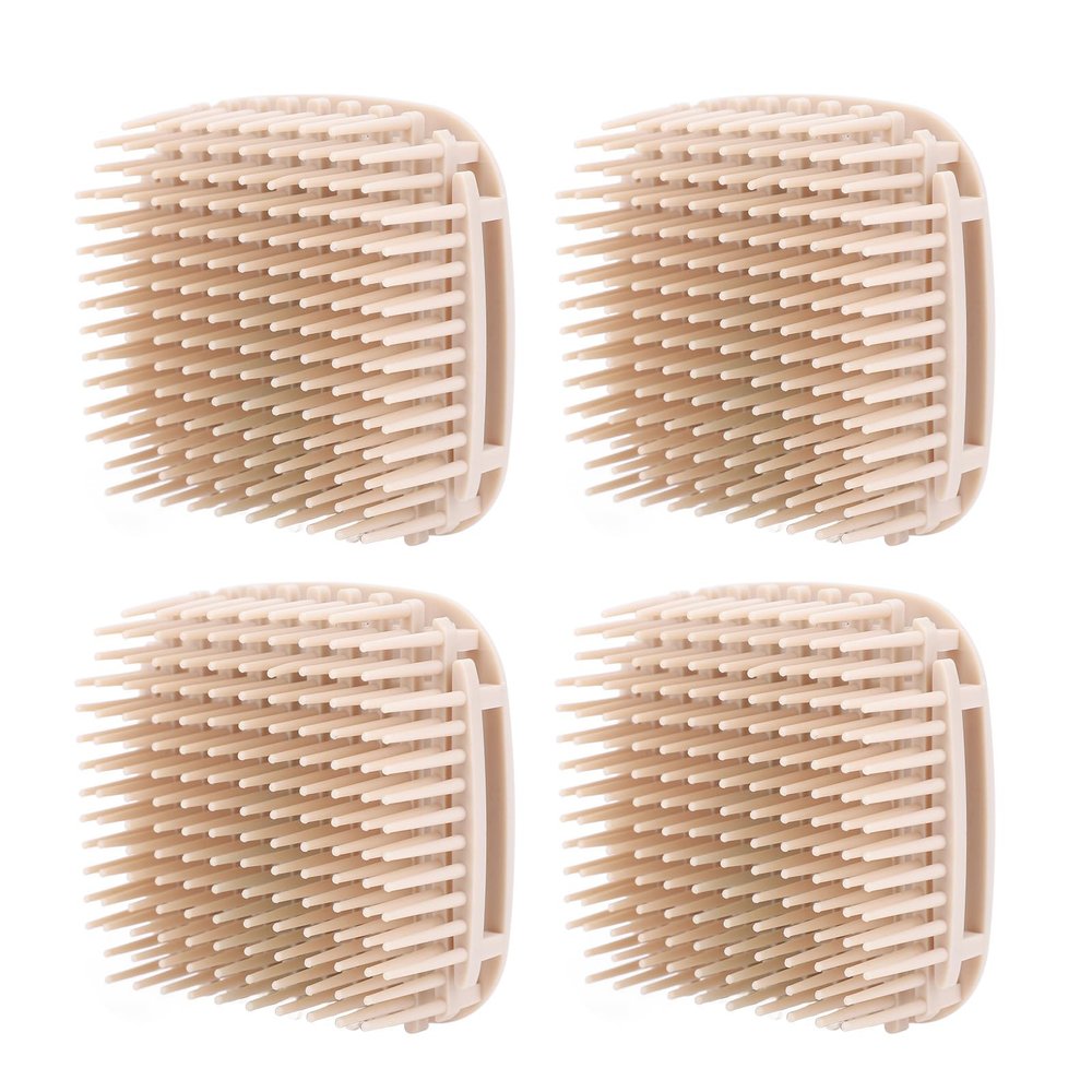 4PCS Hair Scalp Massager Brush, Hair Scalp Exfoliator Dandruff Removal Deep Cleansing Easy to Hold and Operate Shower Tool Suitable for Home Use, Bathing (Skin Color)