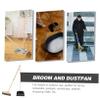 PLAFOPE Broom and Dustpan Set Long Handle Dustpan Brush for Home Indoor Floor Cleaning Lightweight with Bristle Broom for Kitchen Lobby Housewarming view 2