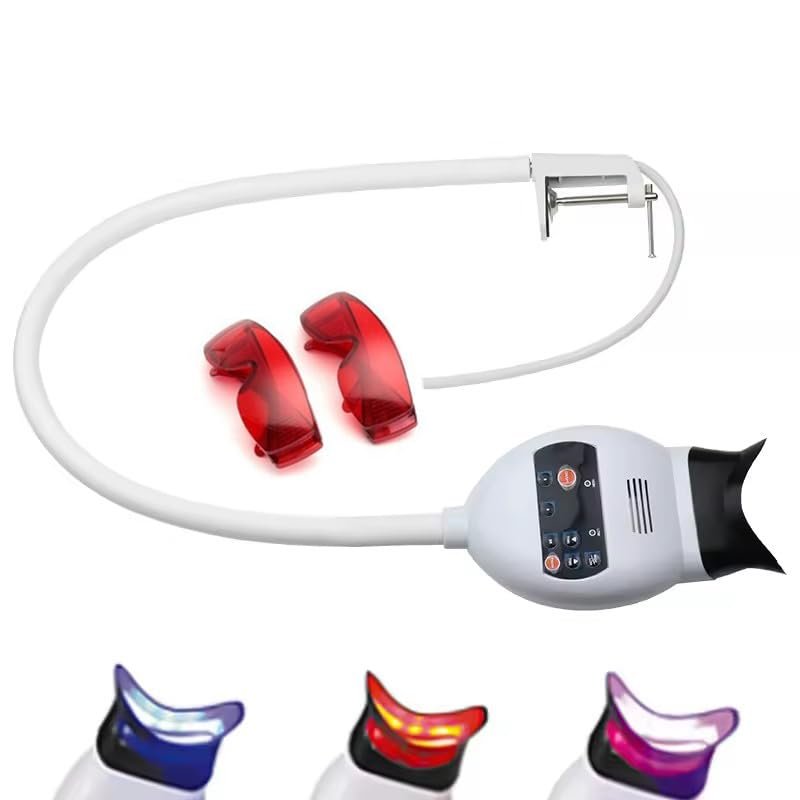 3 Colors LED Whitening Accelerator Light Mounted On Desk Led Bleaching Machine Lamp with 2 Red Glasses