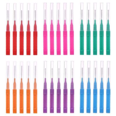 YPYMOD 30 Pcs Interdental Brushes, Teeth Cleaner, Tooth Cleaning Tool for Cleaning Gaps Between Teeth(6 Colors)