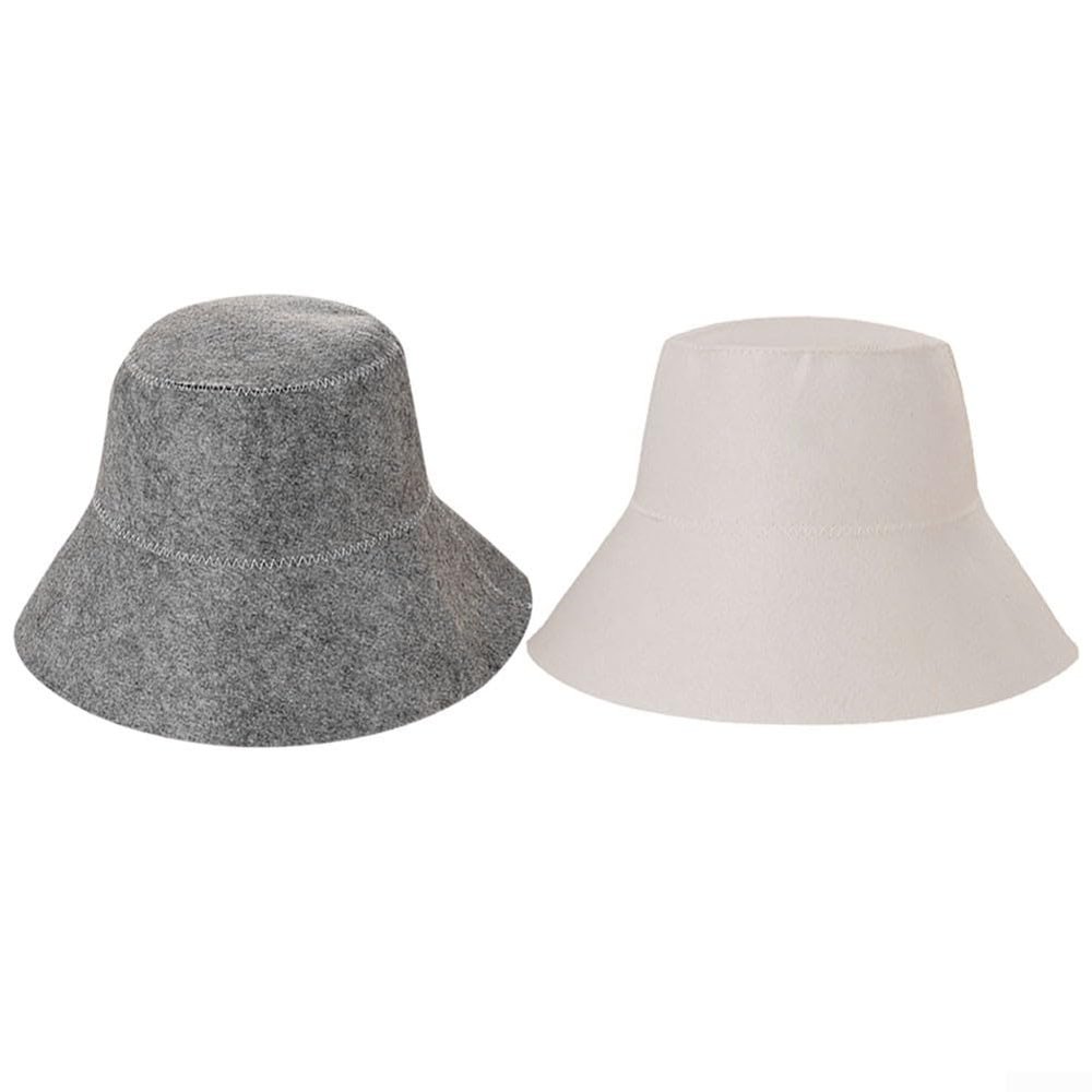 Sauna Hat For Overheating Prevention, Anti Heat Russian Cap, Grey/White(White)