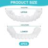 1 Pairs Clip in Instant Veneers Dentures Fake Teeth, Veneers Teeth Top and Bottom Set, Missing Tooth Replacement Kit Confident Smile Comfortable Dentures for Men and Women view 2
