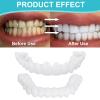 1 Pairs Clip in Instant Veneers Dentures Fake Teeth, Veneers Teeth Top and Bottom Set, Missing Tooth Replacement Kit Confident Smile Comfortable Dentures for Men and Women view 3