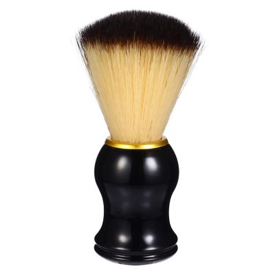 WOONEKY Two-color Nylon Bristle Foaming Shaving Brush Wooden Handle Beard Brush Mustache Shaving Tool for Mens Grooming Random Color