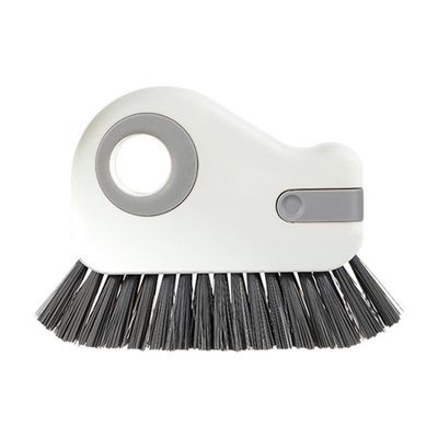 2 in 1 Groove Cleaning Brush Window Track Multi-function with Hard Bristles and Hidden Scraper Window Groove Cleaning Brush Manual Cleaner Handle Brush for Sliding Window Rails(Gray,1 Pcs)