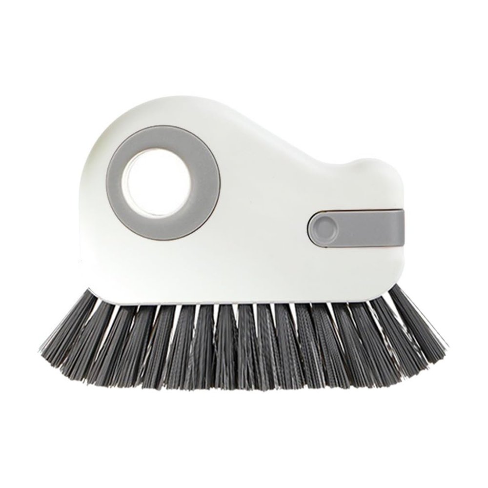 2 in 1 Groove Cleaning Brush Window Track Multi-function with Hard Bristles and Hidden Scraper Window Groove Cleaning Brush Manual Cleaner Handle Brush for Sliding Window Rails(Gray,1 Pcs)