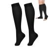 Toeless Compression Socks, Open Toe Travel Compression Socks, Open Toe Socks Knee High Support Stockings Easy Knee High Socks for Women or Men Sports view 1