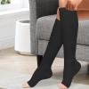 Toeless Compression Socks, Open Toe Travel Compression Socks, Open Toe Socks Knee High Support Stockings Easy Knee High Socks for Women or Men Sports view 2