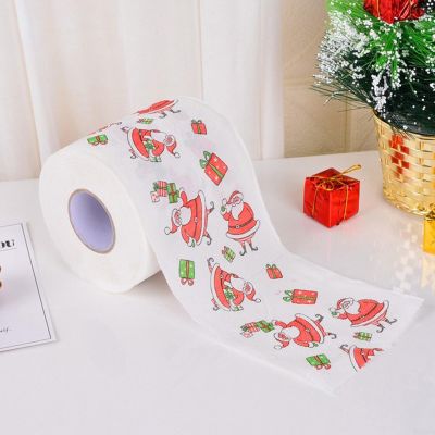 for HPLIVE 1 Roll Paper Roll with Christmas Pattern, Paper Prints, Funny Toilet Paper Accessories for Christmas Decoration (C)