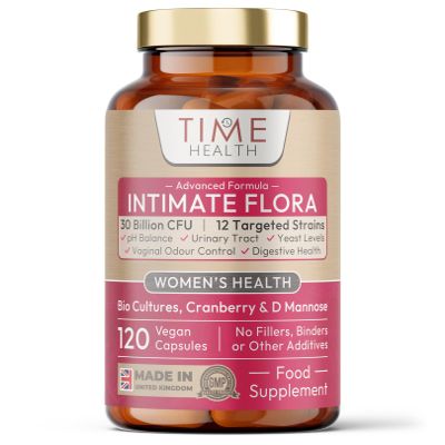 Intimate Flora | Probiotics for Women | Nutritionist Approved | 120 Capsules | 30 Billion CFU 12-Strain Probiotic | 15,000mg Cranberry Extract | D Mannose | Bio Cultures for Microbiome & Gut | Vegan